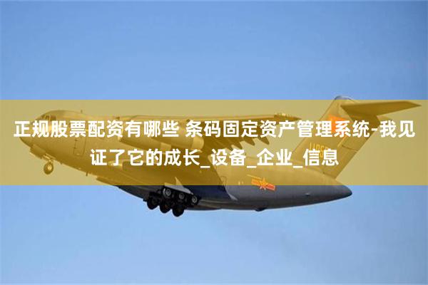正规股票配资有哪些 条码固定资产管理系统-我见证了它的成长_设备_企业_信息