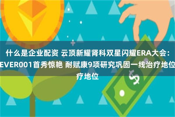 什么是企业配资 云顶新耀肾科双星闪耀ERA大会：EVER001首秀惊艳 耐赋康9项研究巩固一线治疗地位