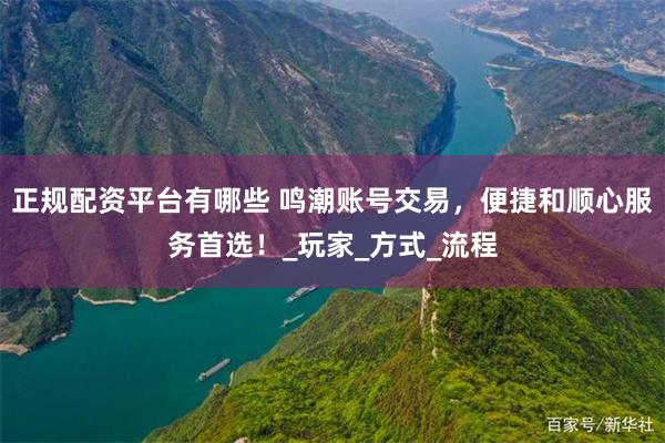 正规配资平台有哪些 鸣潮账号交易，便捷和顺心服务首选！_玩家_方式_流程
