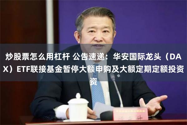 炒股票怎么用杠杆 公告速递：华安国际龙头（DAX）ETF联接基金暂停大额申购及大额定期定额投资