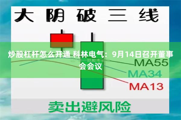 炒股杠杆怎么开通 科林电气：9月14日召开董事会会议